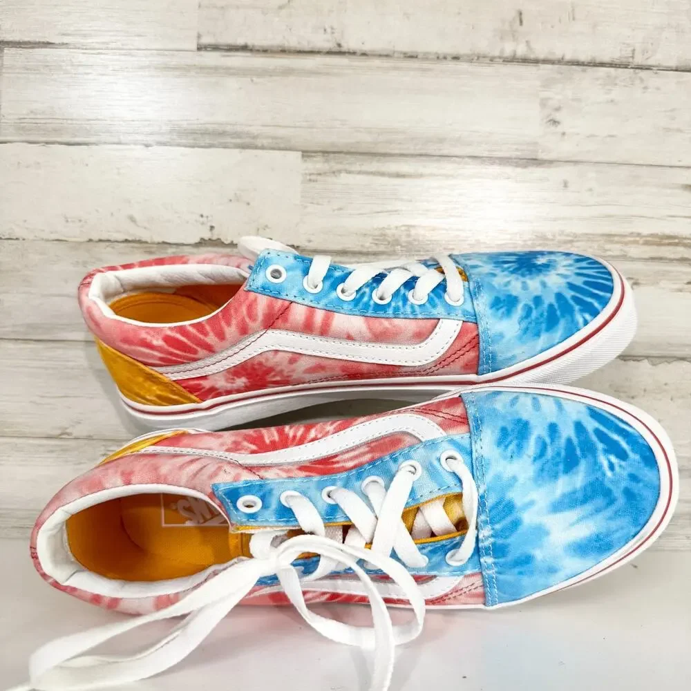 Vans Shoes Unisex Junior Size 6 Classic Old Skool Tie‎ Dye Block Skate Sneakers